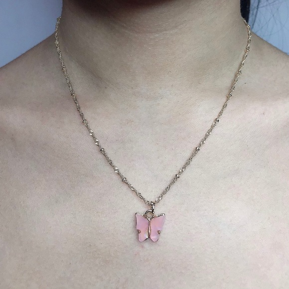 “Feeling Peachy” Butterfly Earring & Necklace Set - Picture 3 of 5